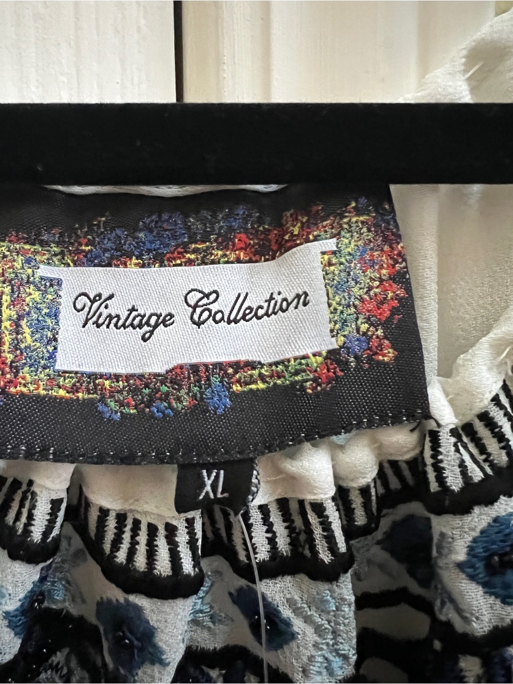 Vintage Collection XL NWT Handwoven Embroidered Boho Tunic White Blue Artisan - Picture 4 of 8